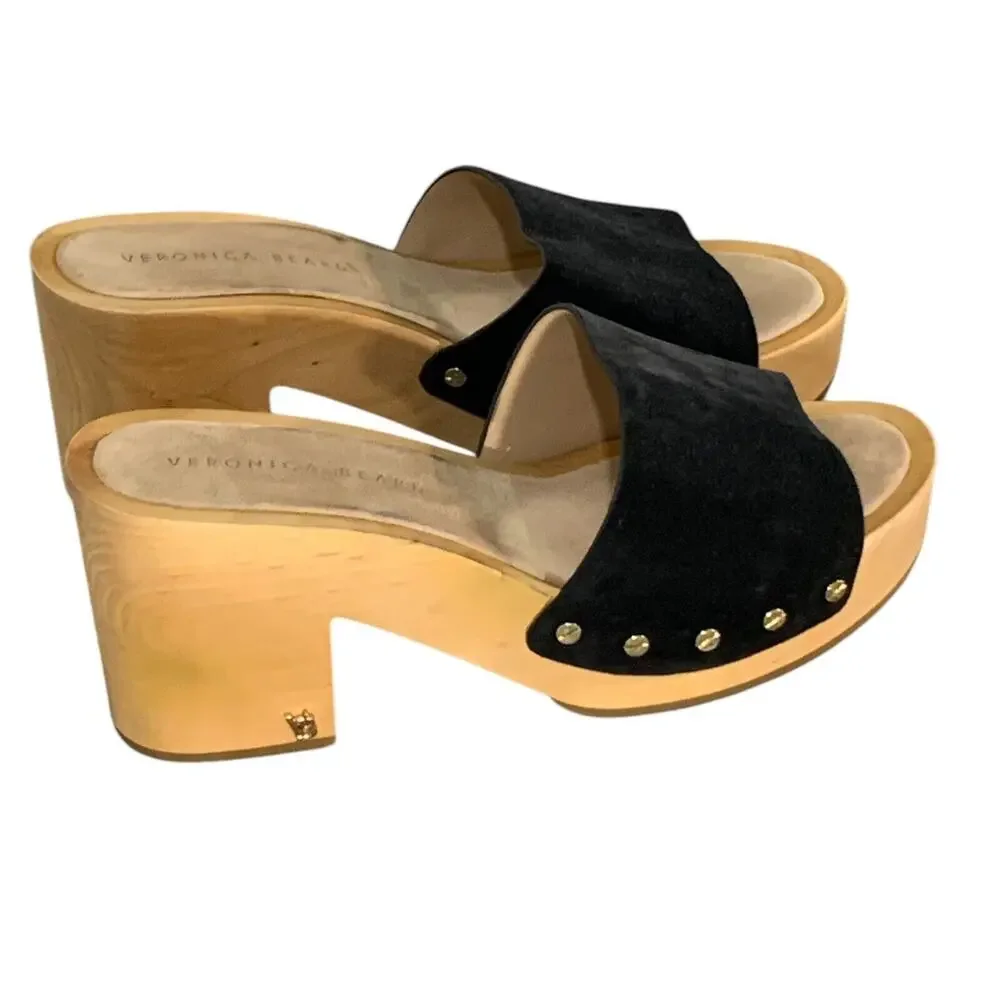 Veronica Beard Women's Black Hannalee Platform Sandals Shoes Size US 9.5